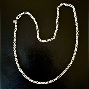 Rare .999 Ultra Fine pure Silver Rolo chain Necklace with lobster clasp